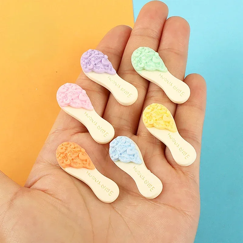 10pcs Kawaii Resin Mini Diy Ice Cream Stick Miniature Accessories Scrapbooking Embellishment Flatback Charms Material Decoration