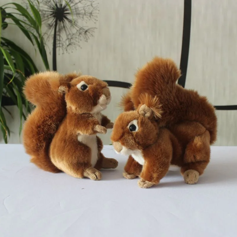 Carino 17cm scoiattolo peluche peluche carino animale bambola simulazione bambola scoiattolo regalo di compleanno per gli amici regalo per bambini