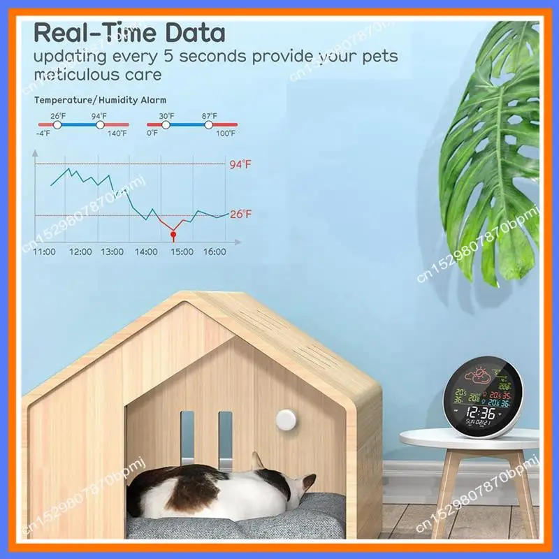 

BAAE Tuya WIFI метеостанция настольные часы открытый внутренний тестер температуры прогноз погоды термометр гигрометр простой в использовании