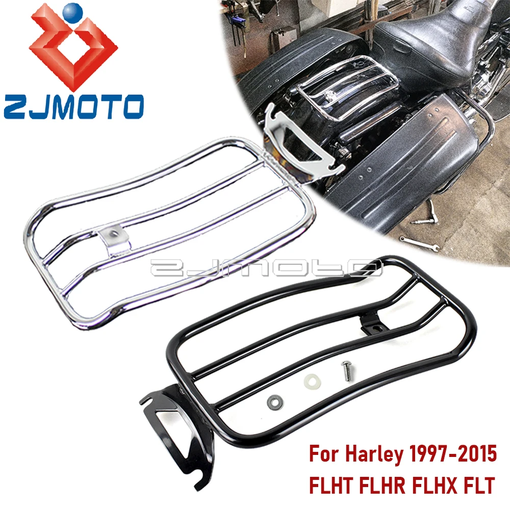 

Motorcycle Rear Solo Seat Luggage Rack For Harley Touring FLHT FLHR FLHX FLT 97-15 Road King Street Glide Luggage Support Shelf