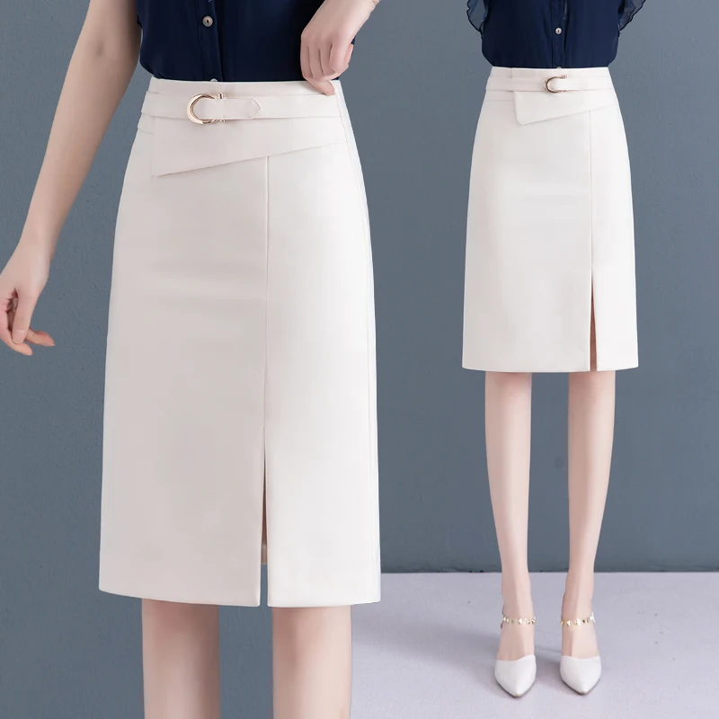 

Юбка-миди А-силуэта с высокой талией, женская модная летняя новинка, облегающая юбка-брюки, повседневная, из полиэфирного волокна