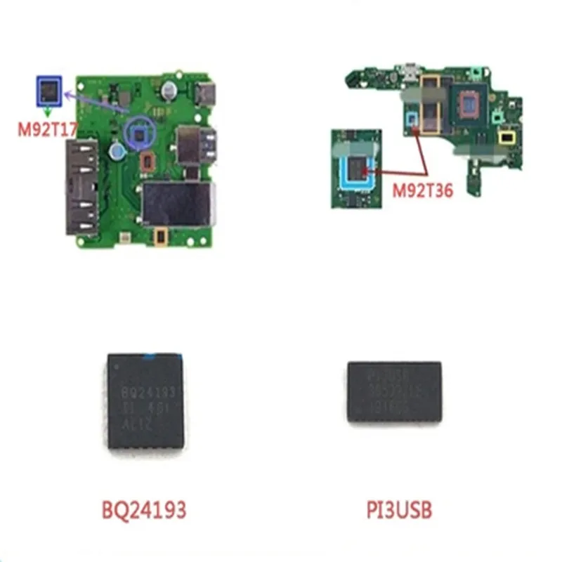 رقائق شحن IC pi3usb30532 ميل PI3USB BQ24193 إدارة البطارية لنينتندو سويتش وحدة التحكم العرض HDMI-متوافق M92T36