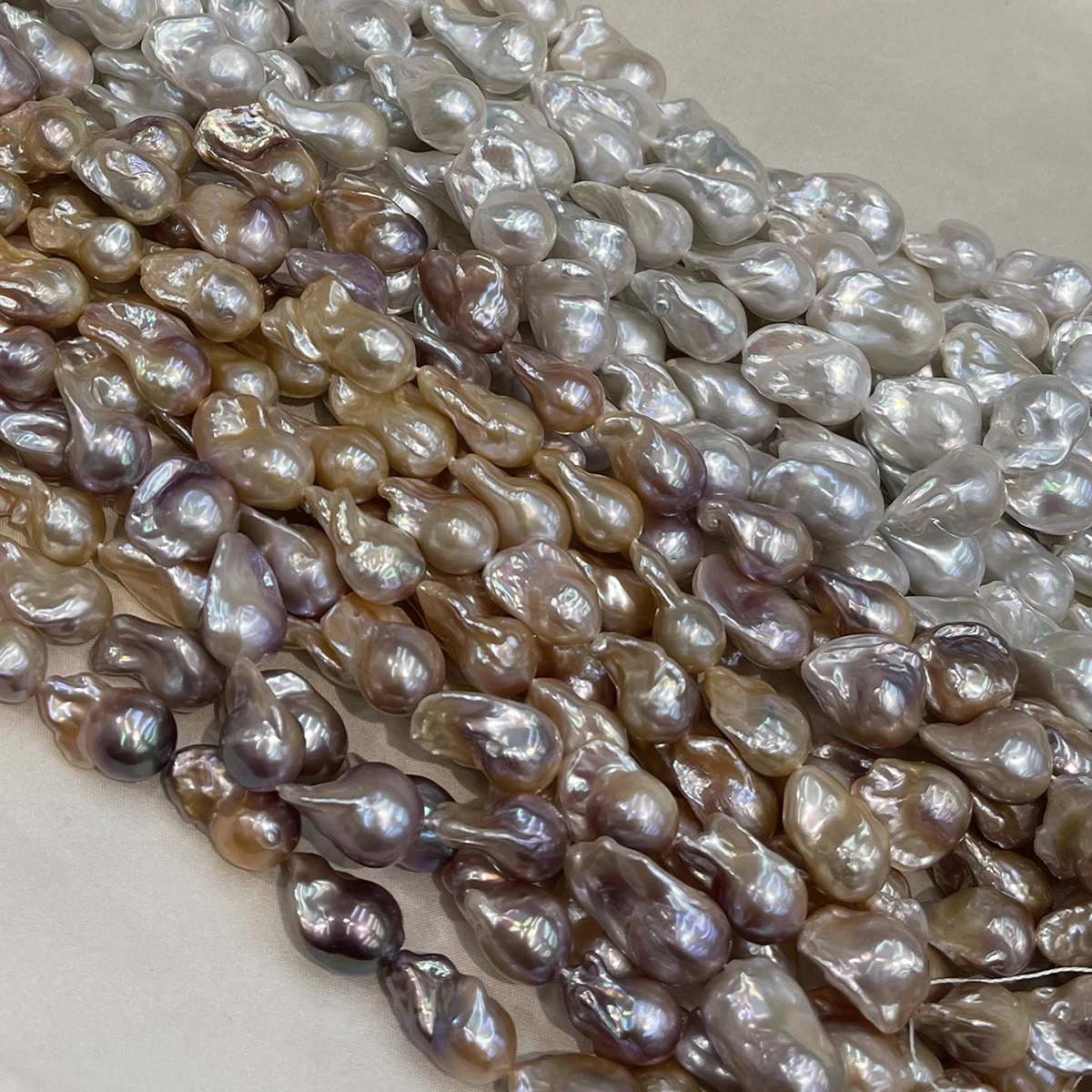 Natural Freshwater Pearl Baroque Fishtail Bead14x20–15x25mm White Purple Jewelry Make DIY Necklace Bracelet Earrings Accessory