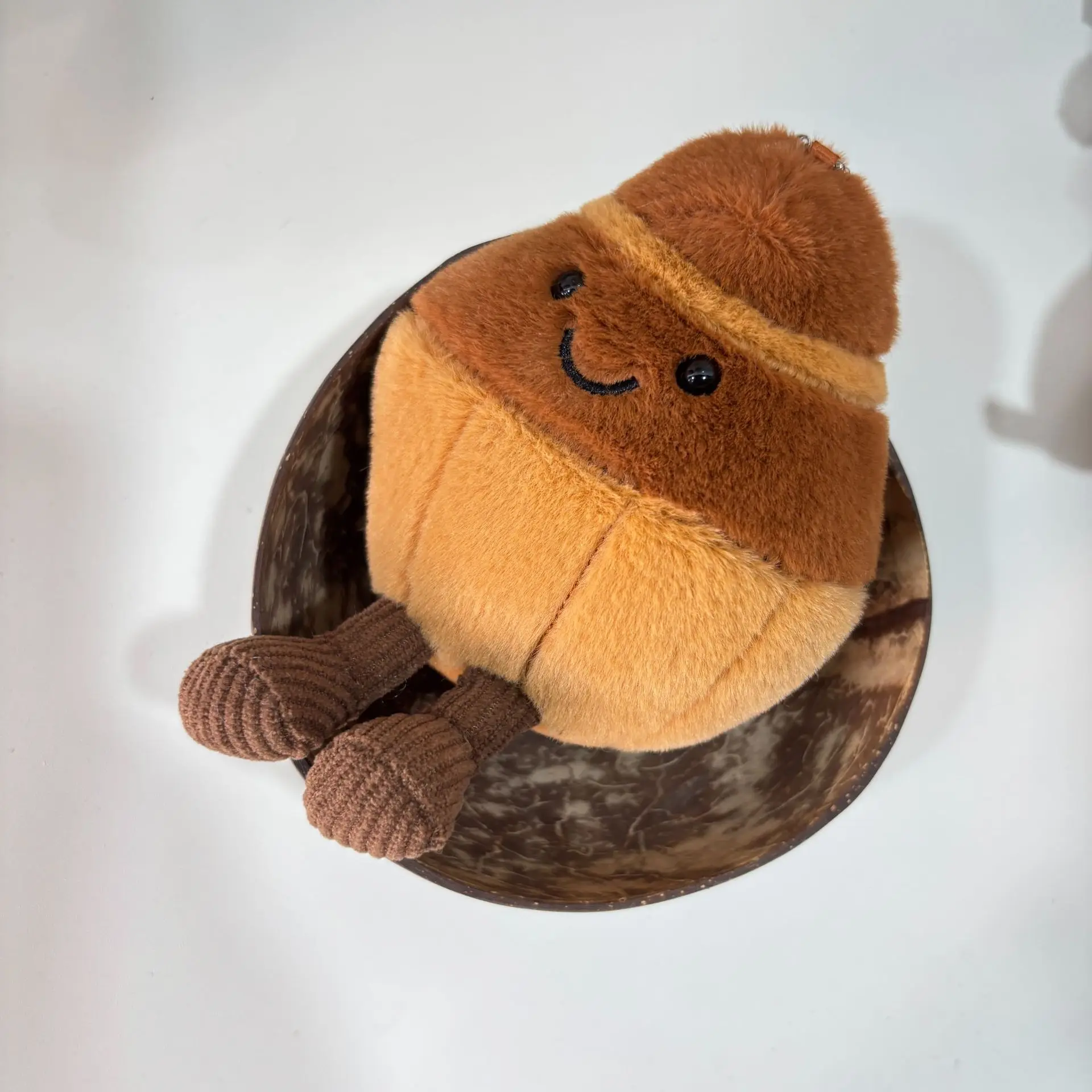 7CM Fun Bread Plush Doll Charm Keychain Brown Plush Doll Pendant Bag Decorations Accessories Doll Birthday Gift Fashion Jewelry