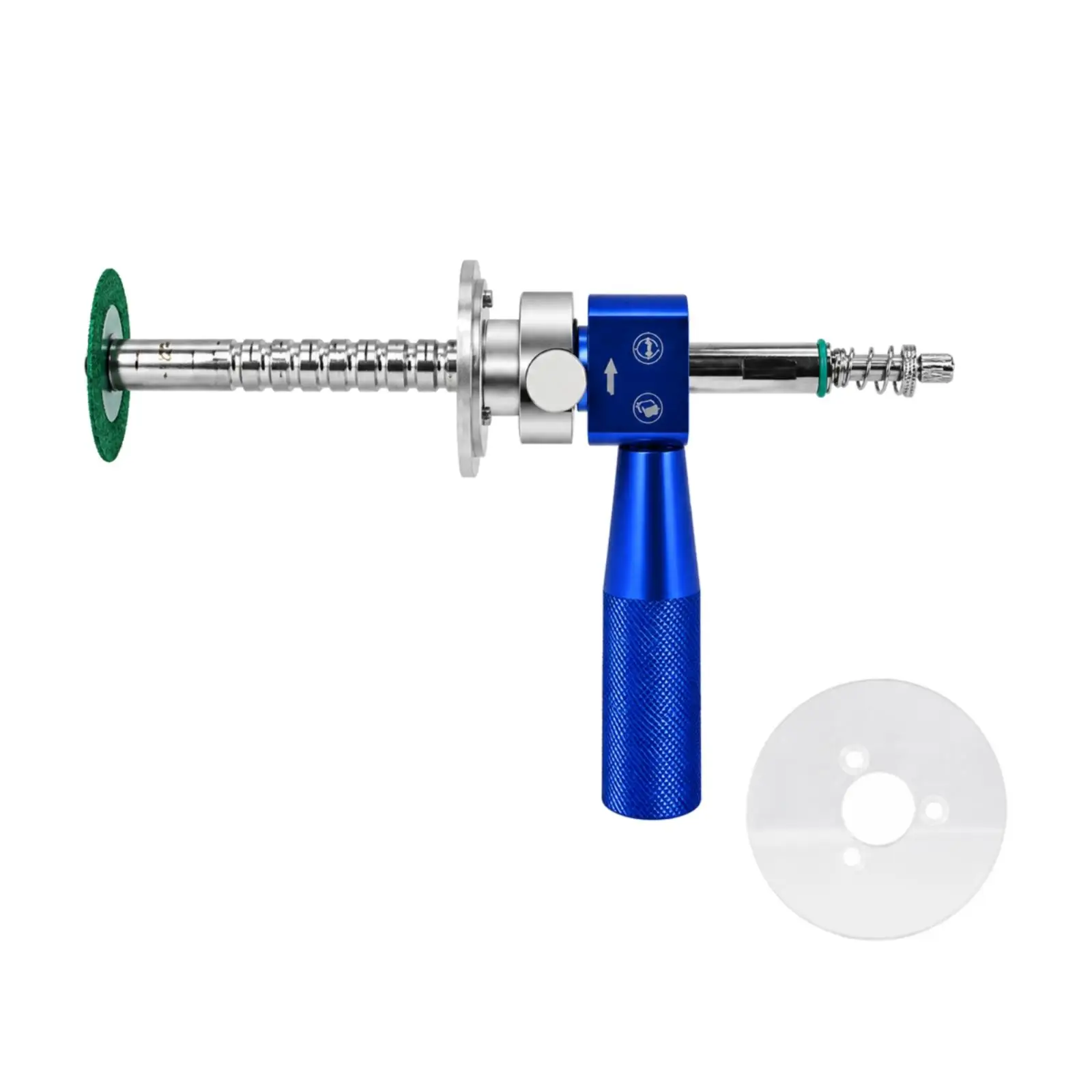 Blue Metal Tube Trimmer with Threaded Adjustment Rod for Confined Space PVC Pipe Cutting