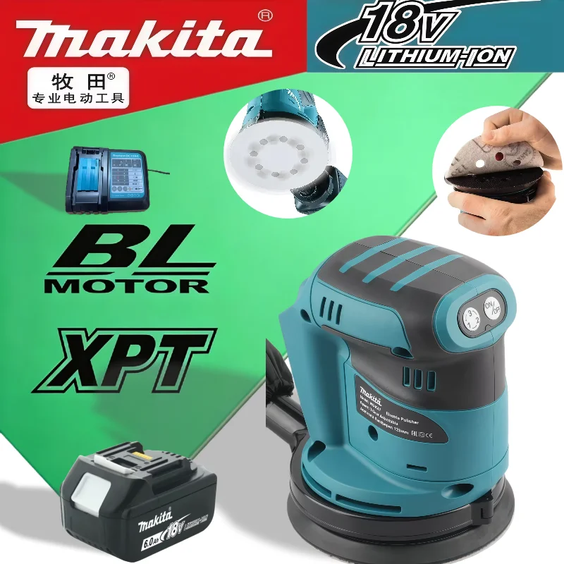 dbo180z-makita-cordless-rechargeable-disc-brushless-random-orbital-sander-woodworking-sanding-putty-polishing-bare-tool-18v