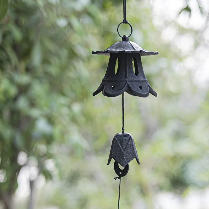 

Japanese Southern Iron Vintage Pagoda Wind Chime Traditional Zen Garden Decor Outdoor Hanging Ornament for Patio and Balcony