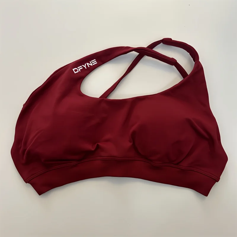 Dfyne Impact Asymmetric Sports Bra Women Seamless One-shoulder Strappy Back Bra Padded Yoga Top Bra Medium Support Gym Crop Top