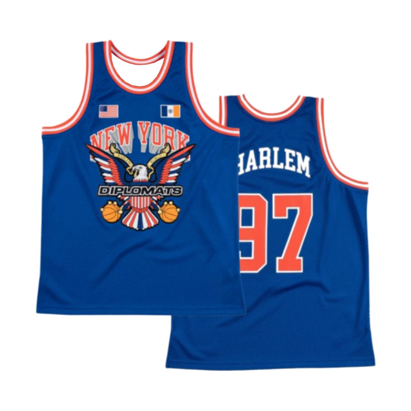 Family Matching New York Harlem Fan Jersey 97 Number Print Sleeveless Breathable Streetwear Commemorative Tank Top