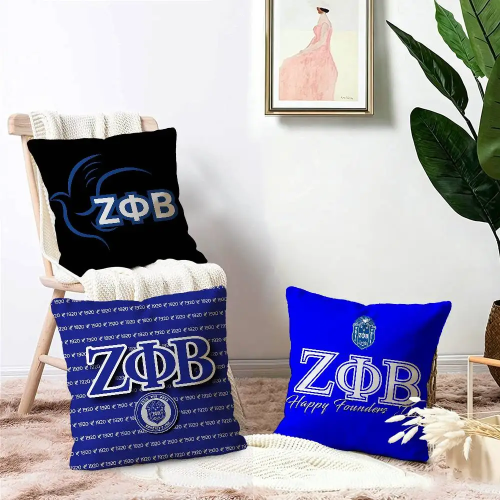 Zeta Phi Beta Print Office Cushion Pillowcase Car Cushion Cover45X45CM Lumbar Pillowcase Sofa Pillowcover