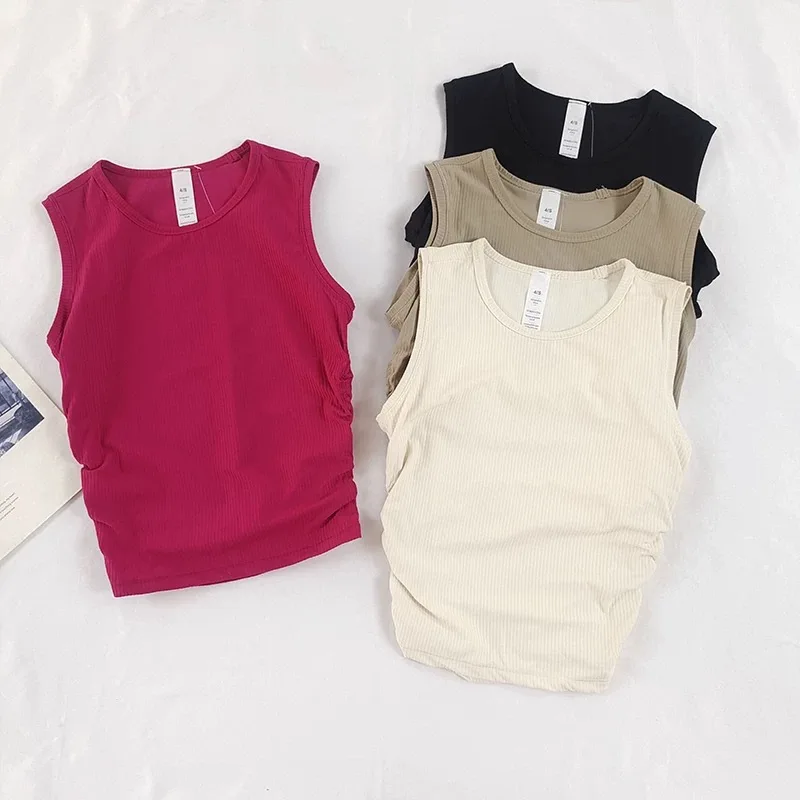 

Women Sports Ribbed Quick Dry Stretchy Slim Fit Sweat Wicking Yoga Tank Top Casual Comfortable Waist Defining Shirt