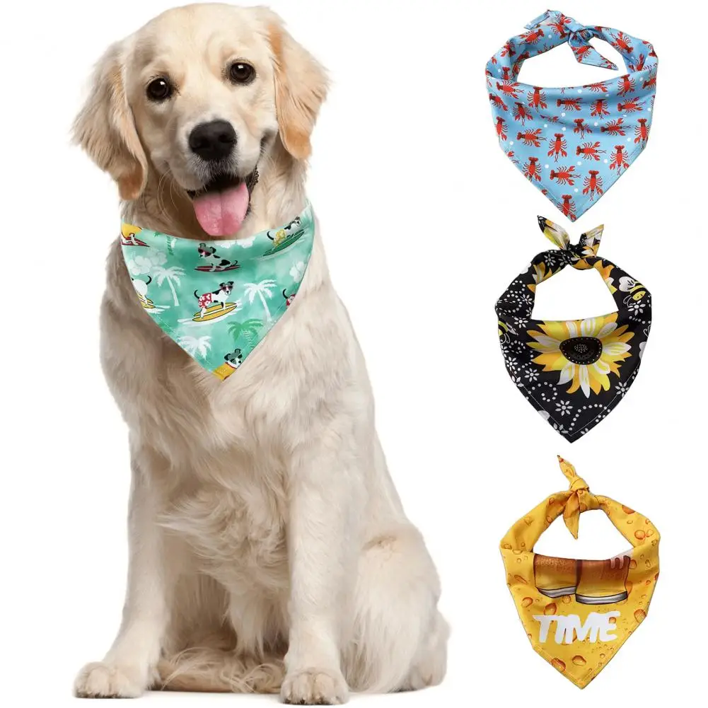 Durable  Pet Neckerchief Lovely Dog Bandana Summer Cat Bib Collar Comfortable Triangle Scarf Pet Saliva Towel for Travel