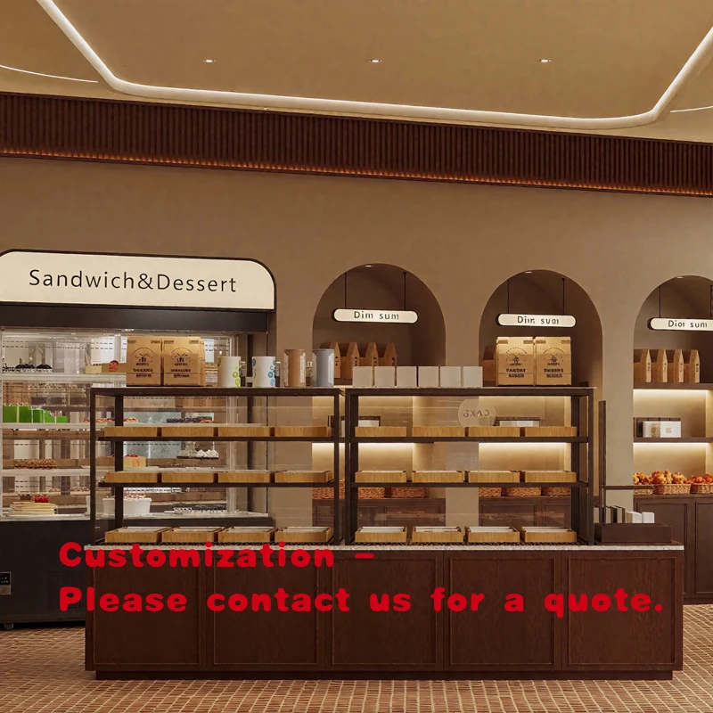 custom.DI HAO Premium Commercial Bakery Display Cabinet Temperature Control Heavy Duty Construction LED Lighting Brown Fin