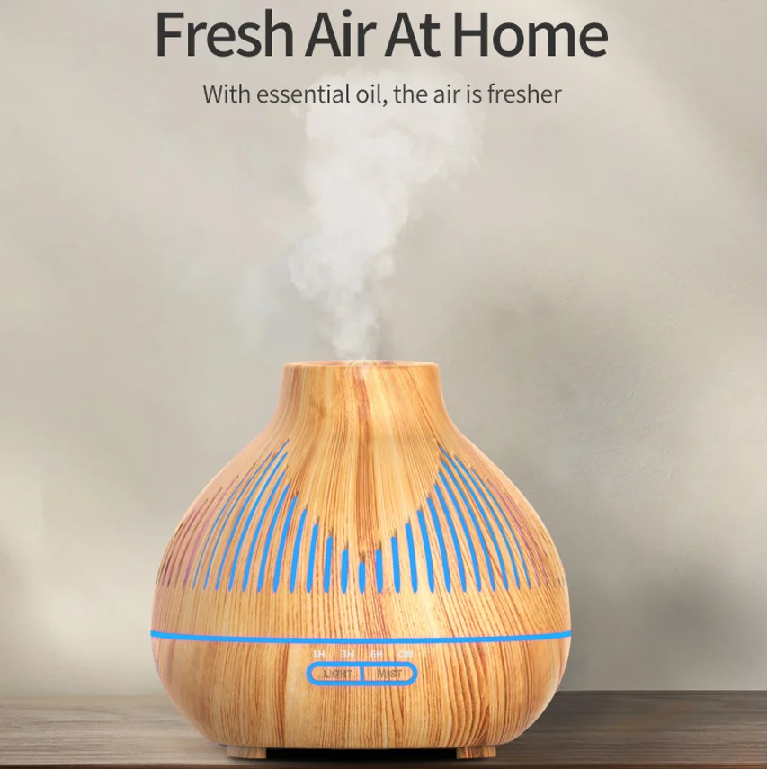 400ML 에센셜 오일 디퓨저 쿨 미스트 메이커 가정용 침실 용 가습기 영국 플러그가있는 초음파 아로마 테라피 아로마 디퓨저