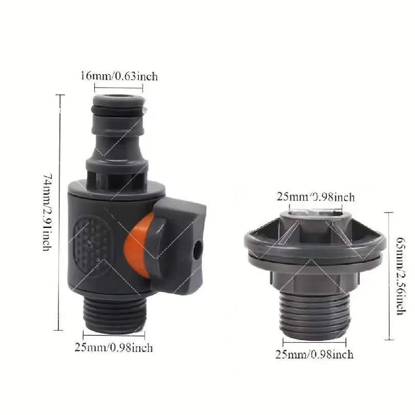 PVC/IBC Water Barrel Adapter, Durable Water Tank Adapter with Valve, Quick Installation Rainwater Collection Connector Kit
