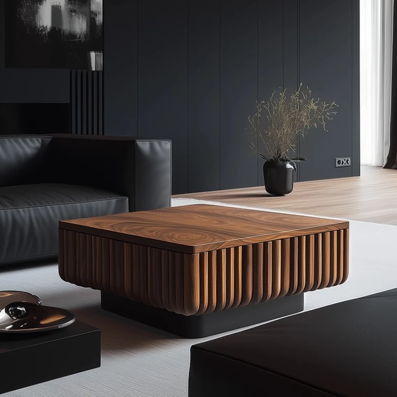 

Minimalist solid wood coffee table, advanced sense, modern living room, personalized creative fashion designer, artistic square