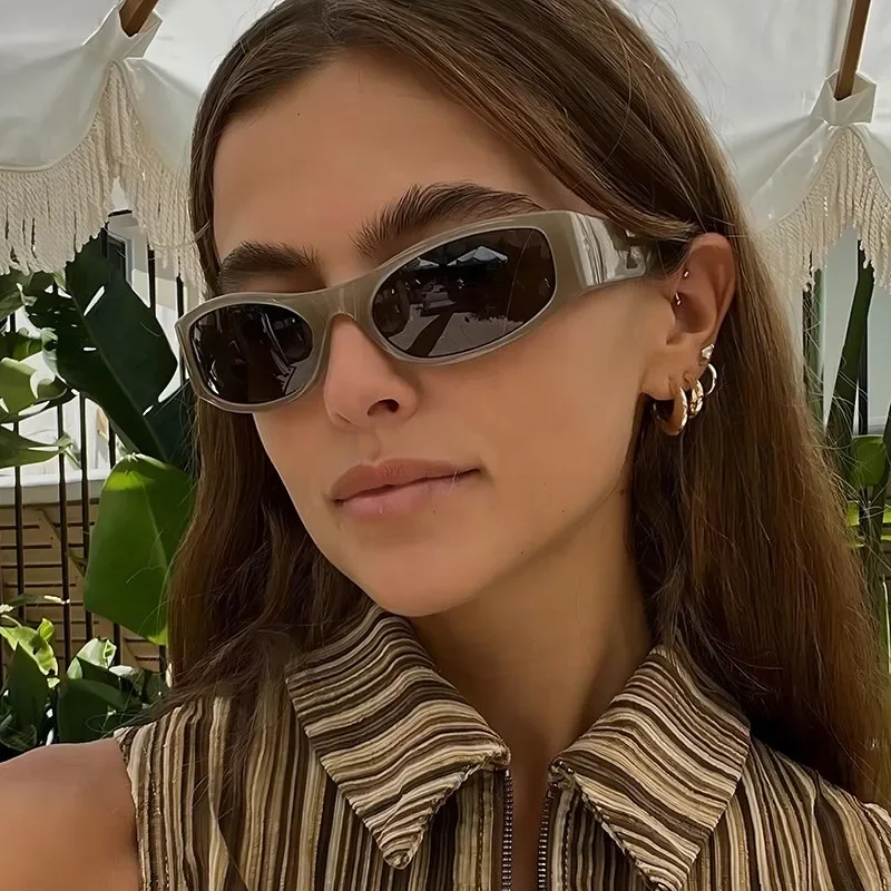 Trendy Steam Punk Oval Frame Women's Sunglasses Luxury Brand Designer Men's  Outdoor Sports Drive Hiking Goggles UV400