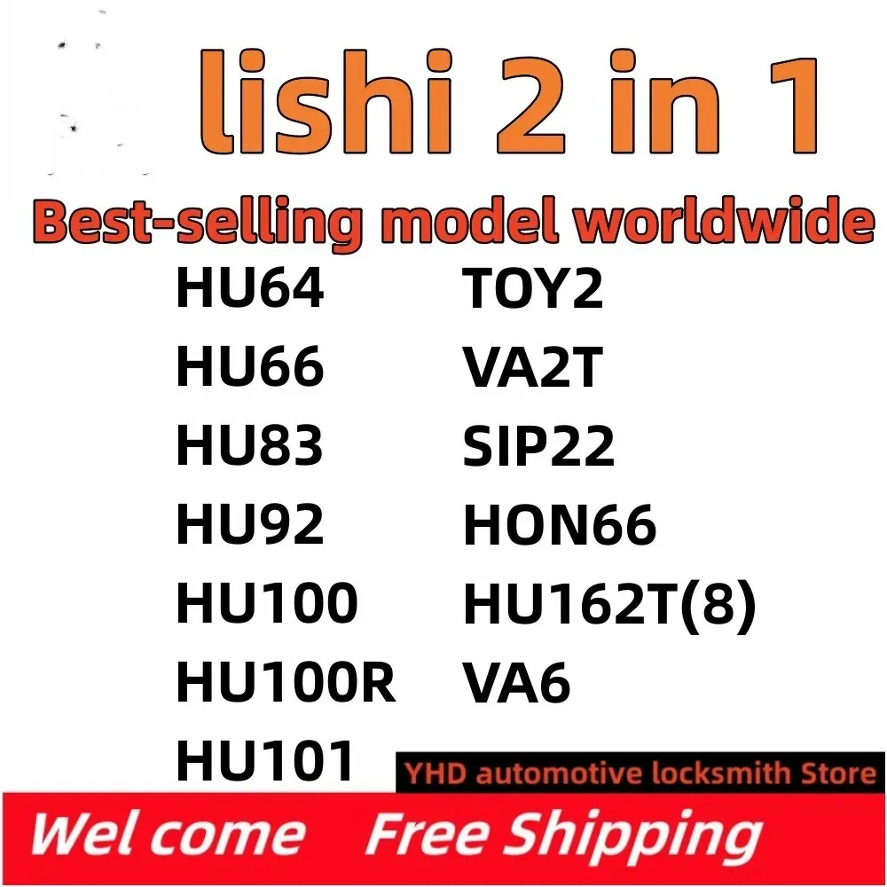 LISHI 2 IN 1 Tool Best-selling HU162T(8) VA6 HU64 HU66 HU83 HU92 HU100 HU100R HU101 VA2T SIP22 HON66 TOY2 2in1 Locksmith Tools