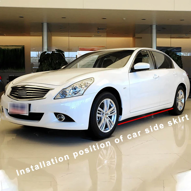 

High Quality Car Side Skirt Extension Splitters Body Apron Lip Splitter Wing For Infiniti G series G25 G35 G37 2007-2013 2012