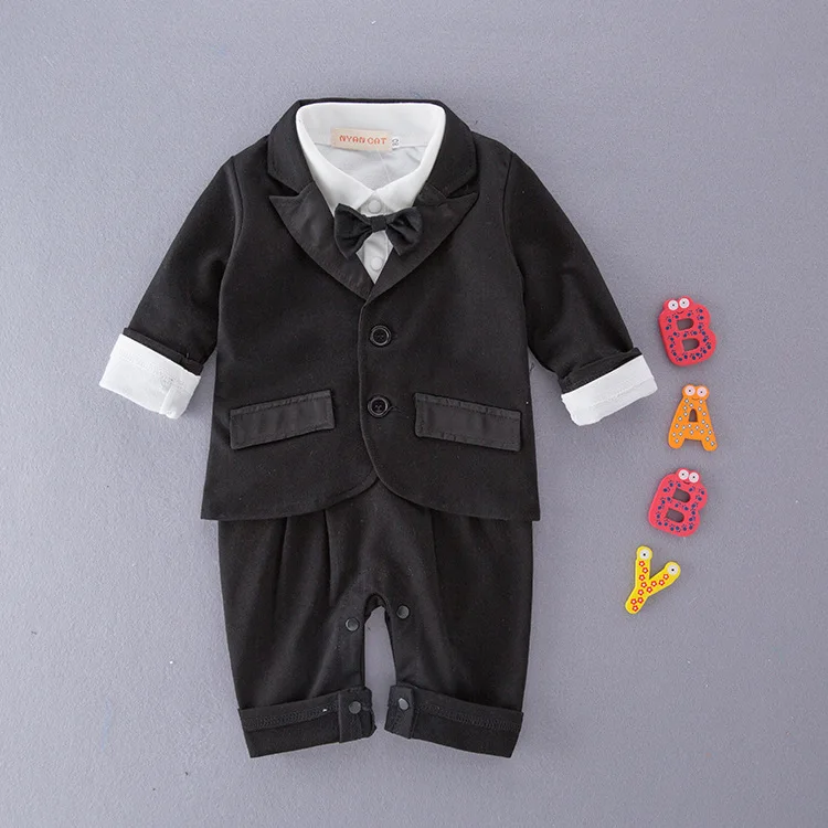 New Arrival Gentleman Bowtie Decorated Baby Boys 2-piece Suit Set 3008