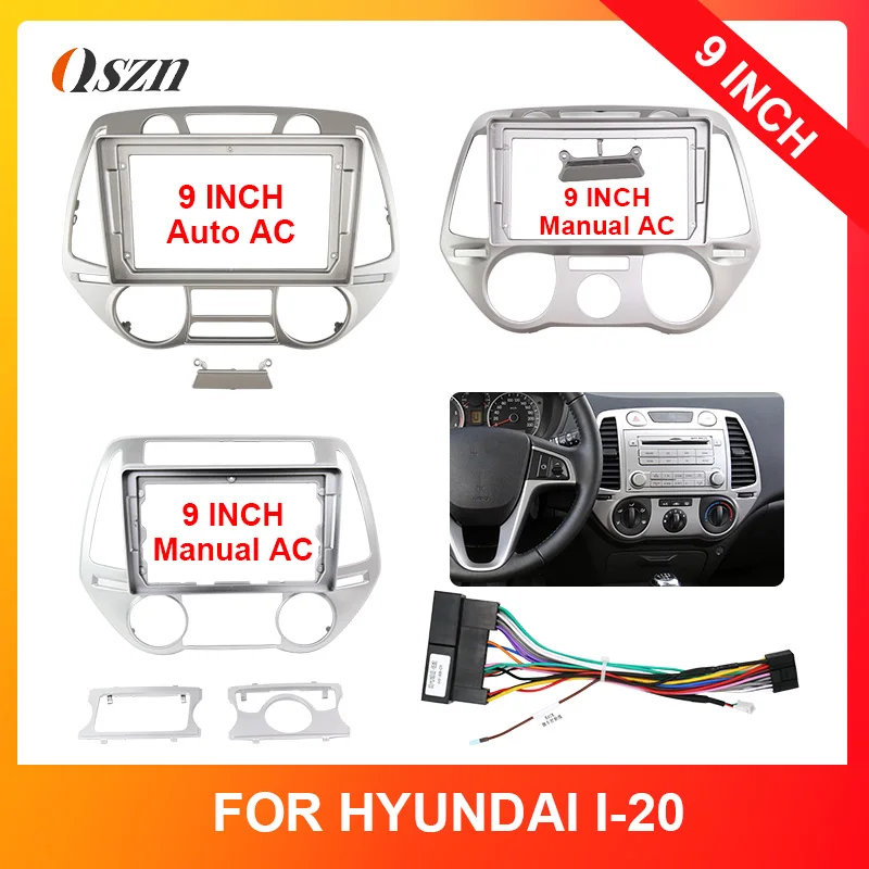 9 Inch Car Fascia Frame Cable For Hyundai i20 2008-2011 Android Big Screen Radio Dash Fitting Panel Kit