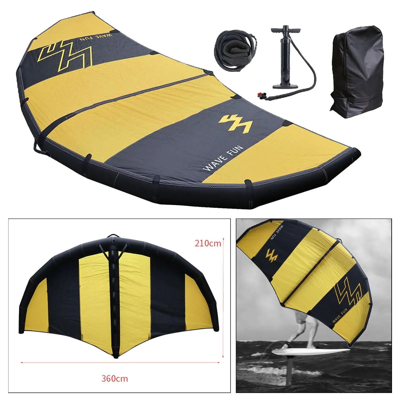 Inflatable Surfing Wing Portable Waterproof Windsurfing Sail with Air Pump