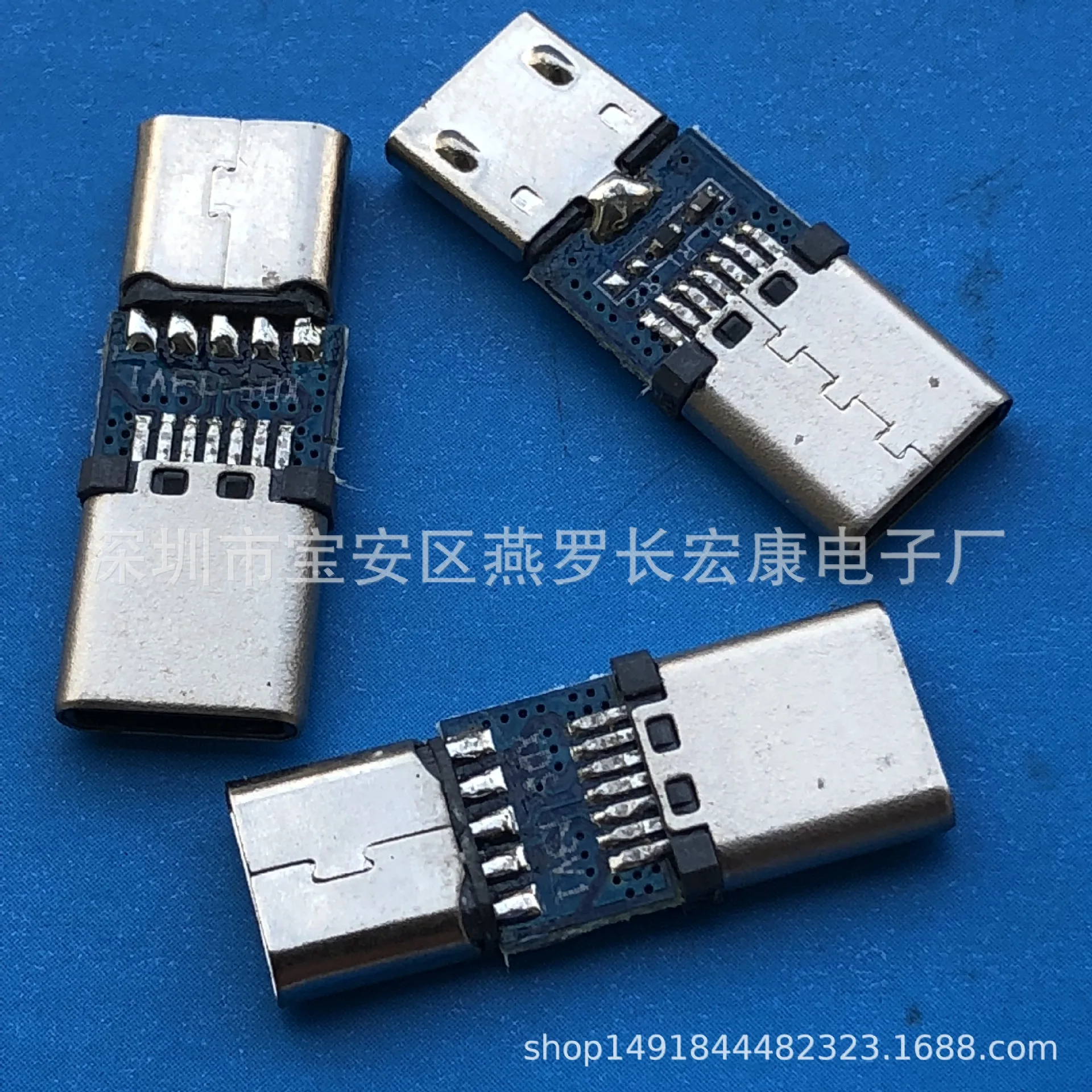 For USB 3.1 TYPE-C Clint Male 180 Degree Plate Stretch Extension Plug with Dust Plug