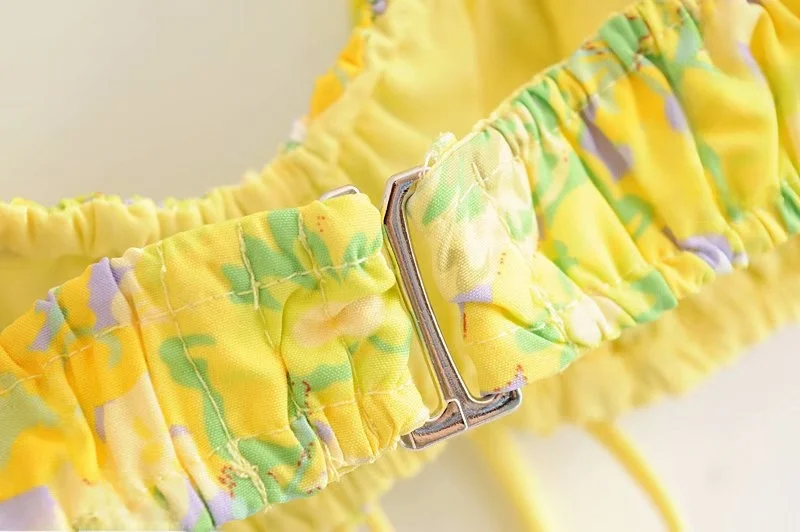 طقم نسائي صيفي من قطعتين بتصميم عصري للشارع: توب أنبوبي أخضر مائل للصفرة مع تنورة نصفية بخصر مطاطي لتأثير التنحيف #1