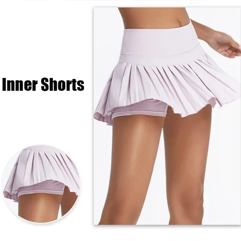 Cloud Hide Safe Tennis Skirts XS-XXL Gym Golf Running Pleated Pantskirt SEXY Women Sports Fitness Shorts Pocket High Waist S MN1