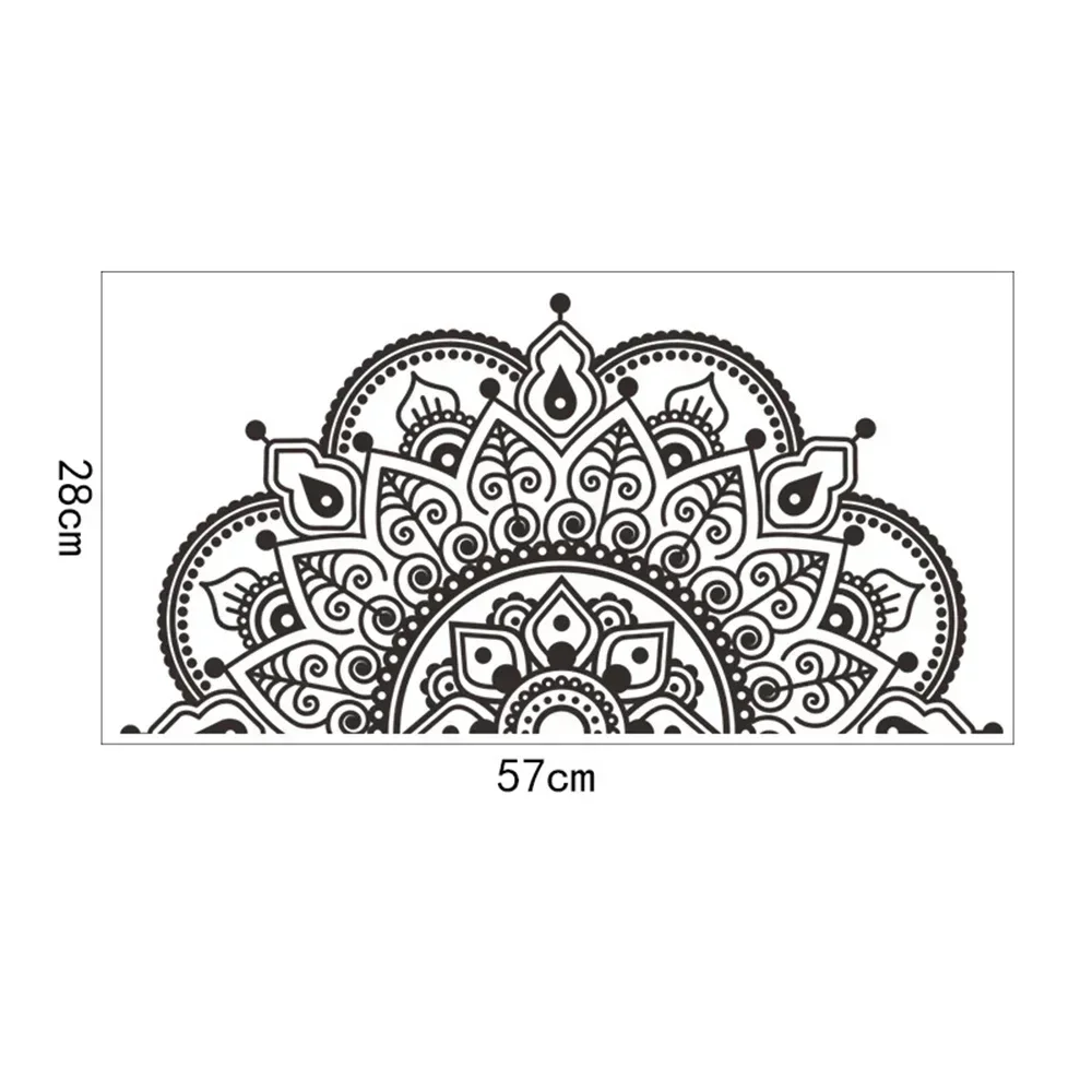 28*57cm naklejka ścienna sztuka czarny/biały DIY naklejka dekoracyjna zagłówek strona główna Mandala wymienny pokój winyl praktyczny