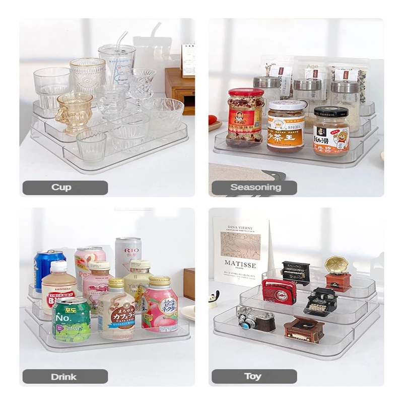 Kitchen Seasoning Organizer box 3 Tier Desktop Perfume Shelf Acrylic Cosmetic Organizer Perfume Storage Rack Doll Display Stand