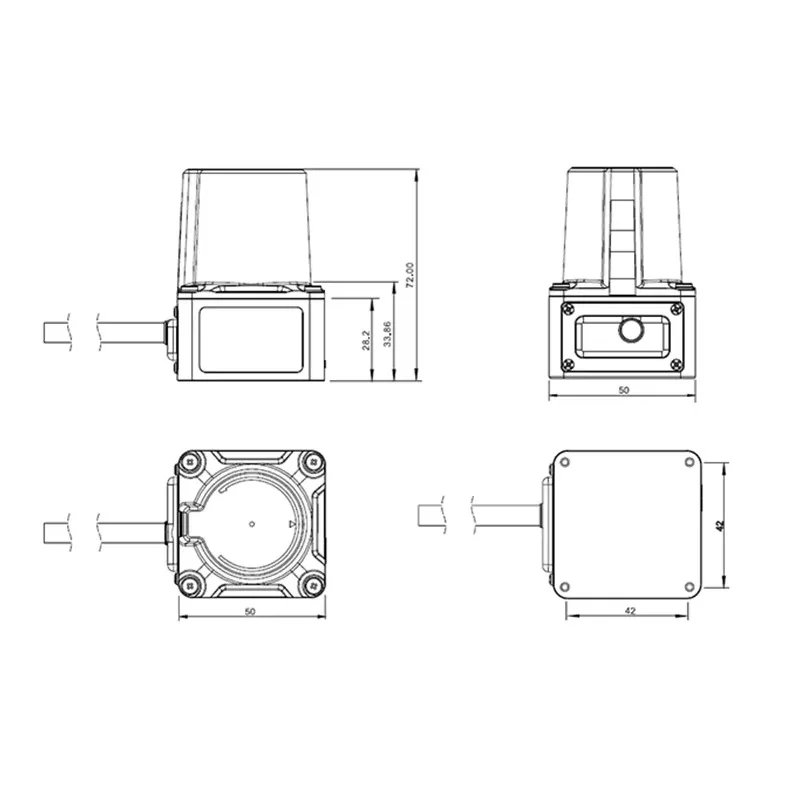 アクセンス AS-33C 270 °   AGV用スキャン高精度IP65定格TOF赤外線レーザーLiDARセンサー