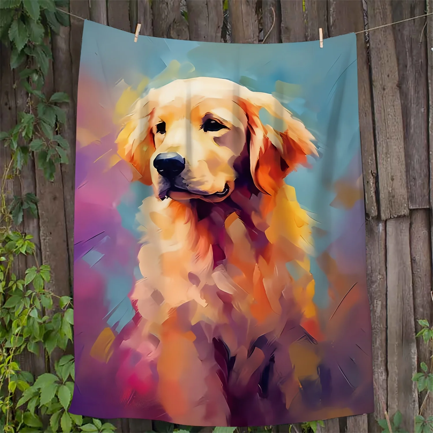 Hui Mo Cute Golden Hair Pattern Gift to Friends Soft Blanket Flannel Blanket One Piece