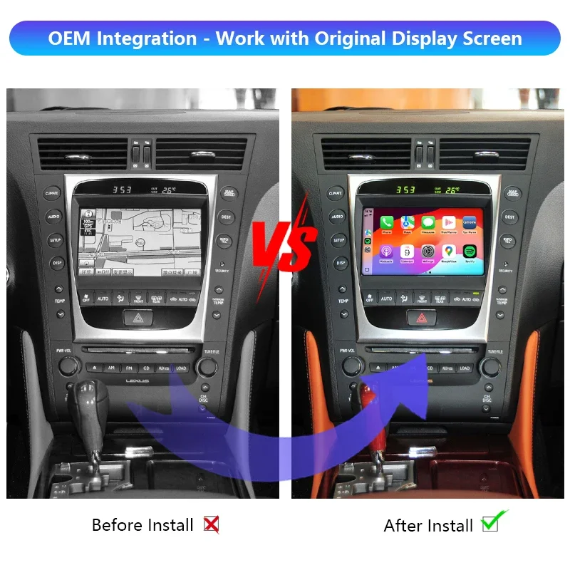 Stock available for lexus 2009-2012 IS LS GS wireless  carplay interface android auto