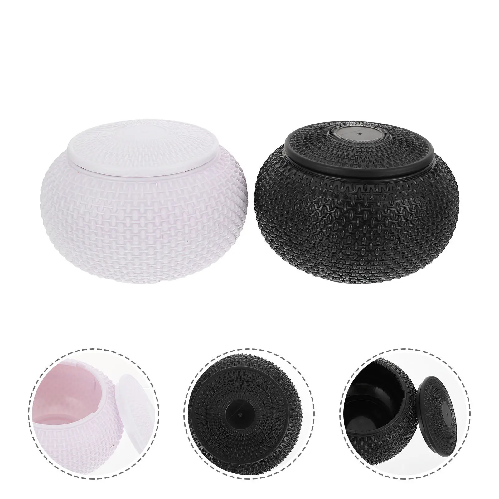 

2Pcs Plastic Go Chess Piece Storage Boxes Light Weight Sturdy Structure Chess Piece Storage Can for School Home Office Use