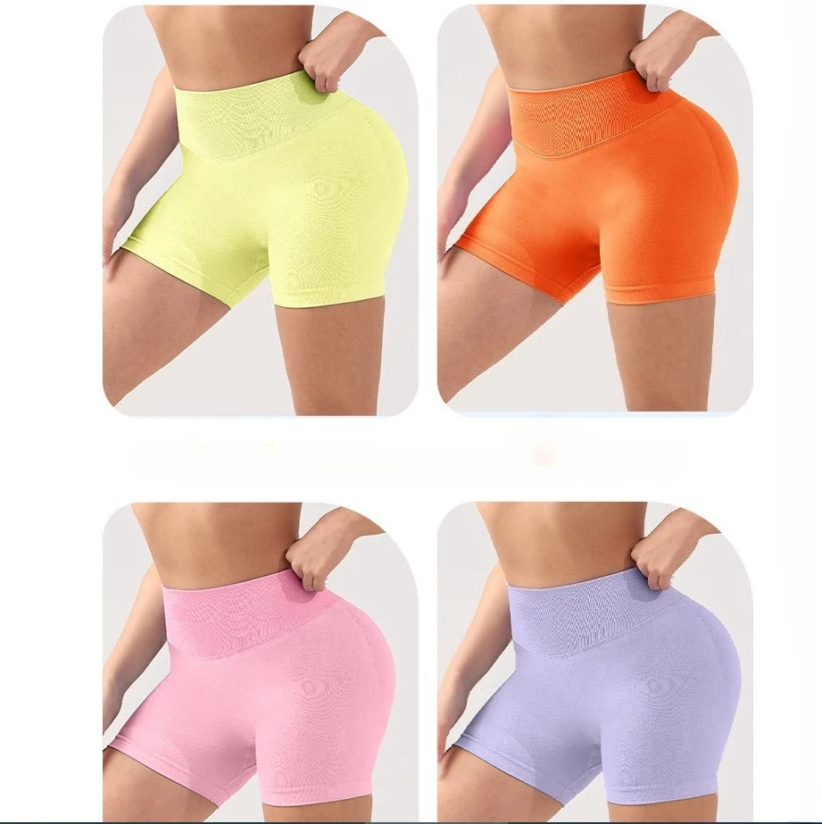 Peach Hip Shorts Three-point Shorts Seamless High Waist Belly Slimming Running Training Quick-drying Shorts Perky Yoga Pants Gym