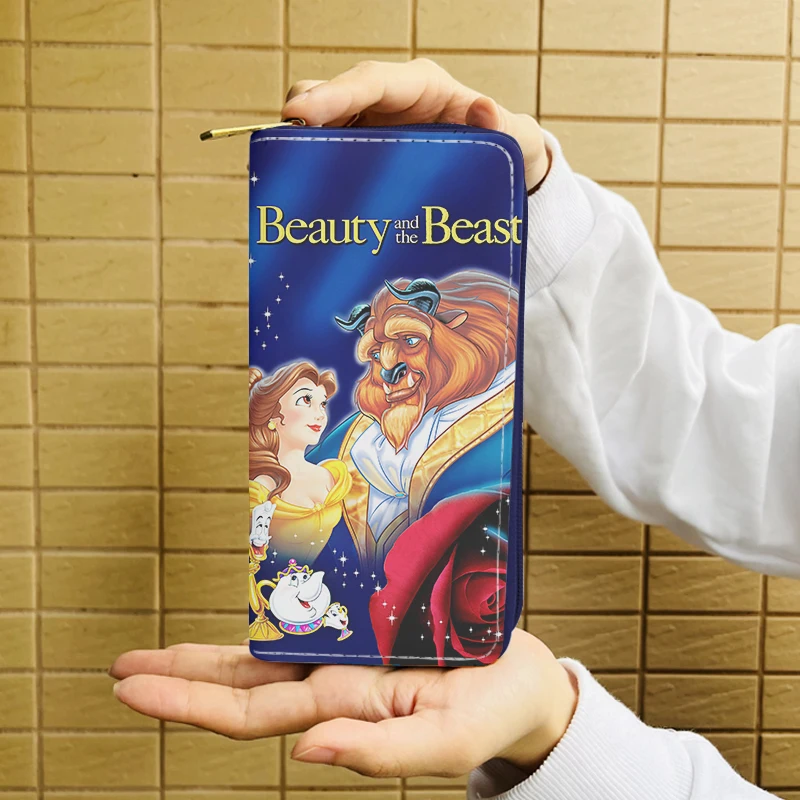 Disney Beauty and the Beast W5412 Fashion Anime Wallet Cartoon Wallets Zipper Coin Bag Casual Purses Card Unisex Gift