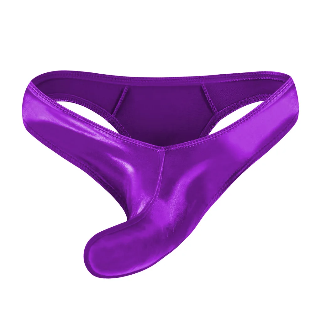 الرجال المثيرة T الظهر ثونغ لامعة بولي Leather الجلود الفيل الأنف مثليون جنسيا مثير U محدب الحقيبة g-سلسلة أوم القضيب الأكمام مفتوحة بعقب سراويل #6