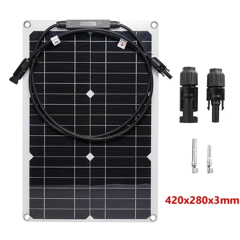 300W(#20W) Solar Panel with 10A-100A Solar Charge Controller 18V Portable Power Bank Kit for Outdoor Camping Phone Car RV Yacht