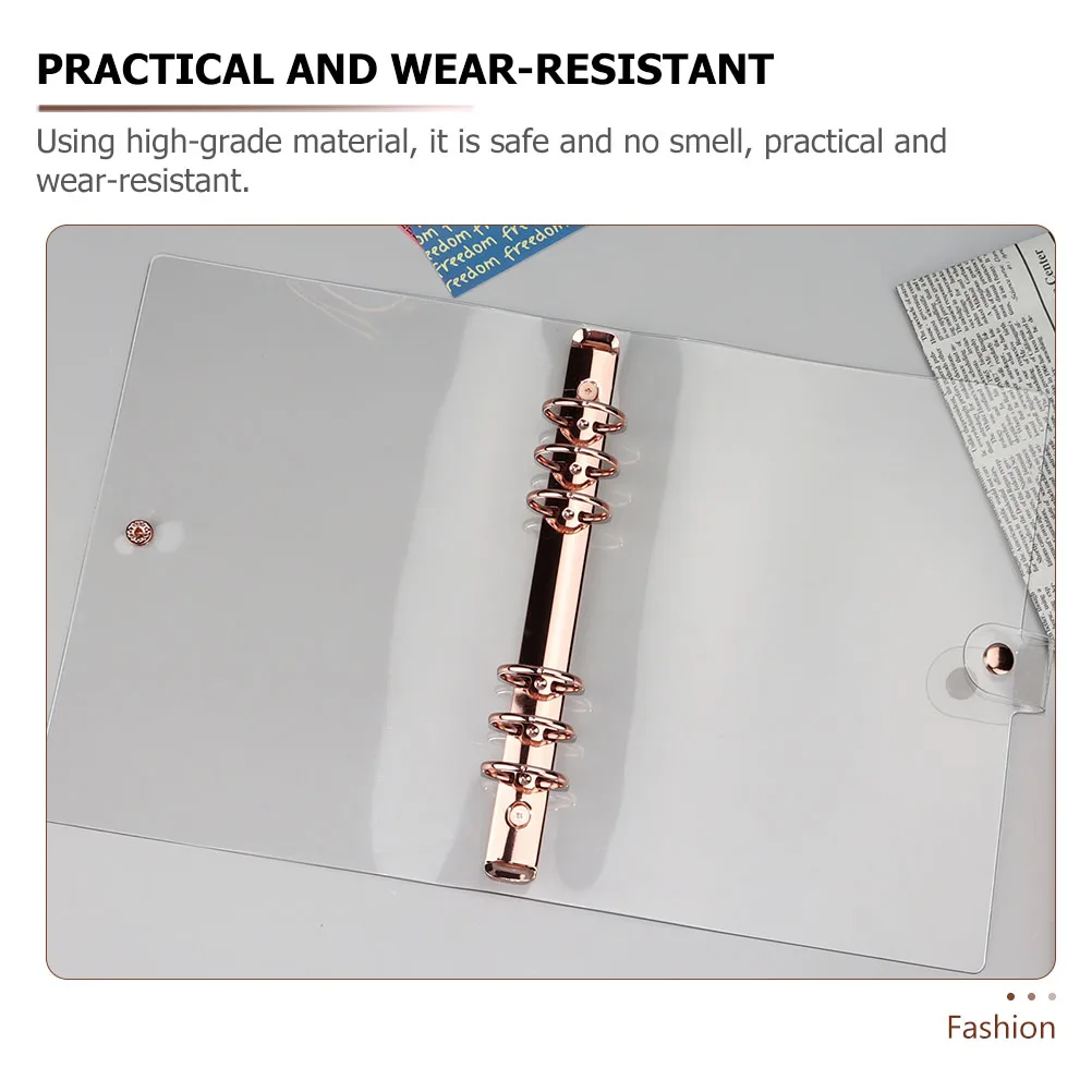 

Loose-leaf Notebook PVC Cover A5 Size Clear Binder Portable Discbound Travel Protector Scrapbook Durability Practical