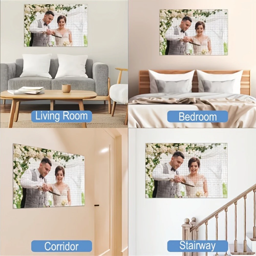 35/300/500/1001pcs Personalized Custom Photo Puzzle Family Photos DIY Handmade Puzzles Photo Wall Art