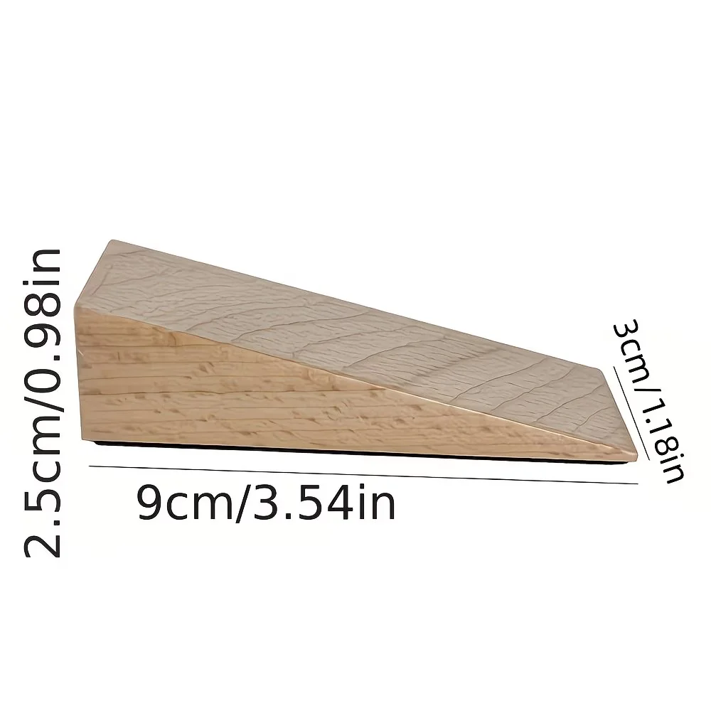 2Pcs/set Wood Wooden Door Stopper Wear-Resistant No punching Shock Absorbent Block Slip-Resistant Wall Floor Furniture
