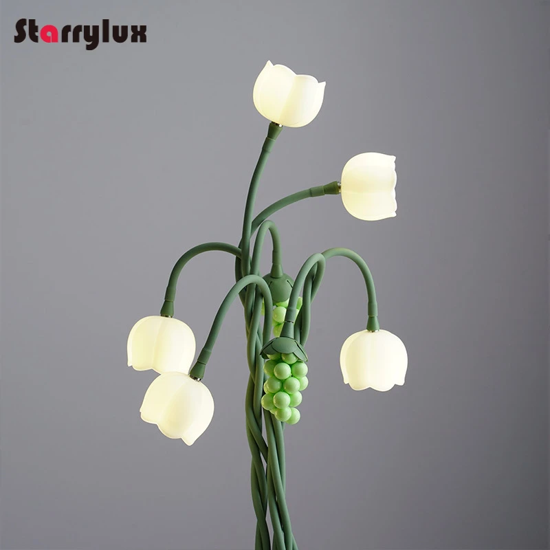 Creative Touch Control Flower Table Lamp, 5 lights LED Warm Light for Bedroom Desk Nightlight Decor