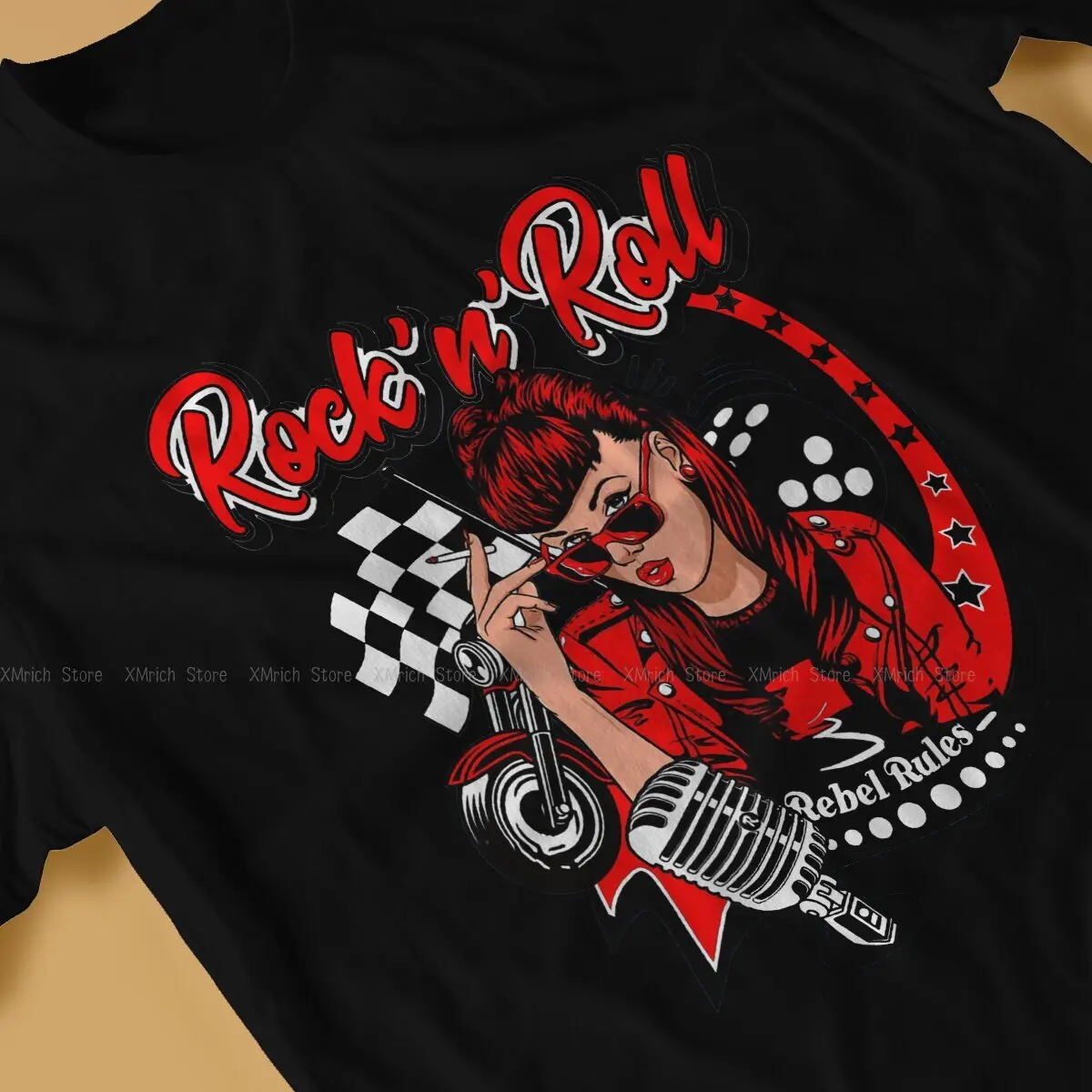 Rockabilly Pin Up Girl Vintage Rock and Roll Music Special TShirt Rockabilly Rock and Roll Casual T Shirt Summer Stuff For