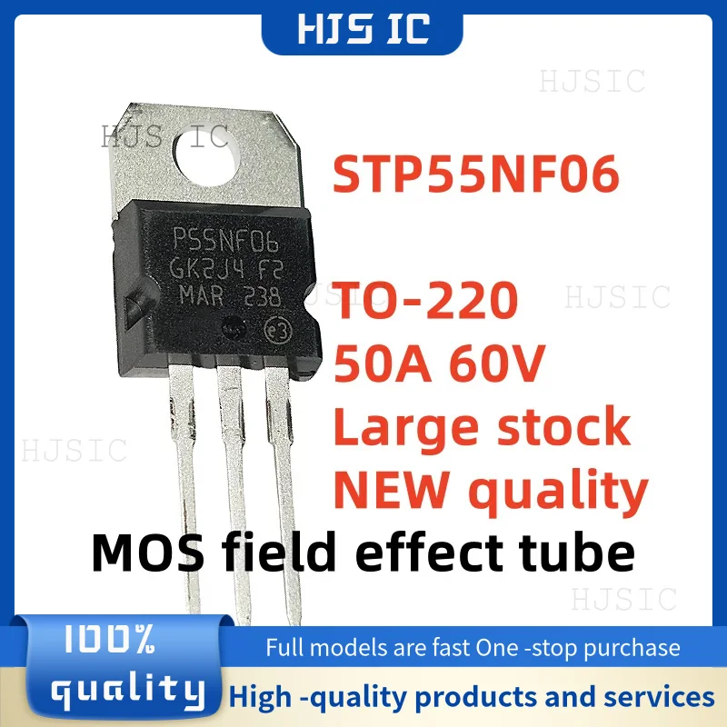 10-30-50PCS NEW 100% quality STP55NF06 P55NF06 55NF06 TO-220 50A 60V N-channel transistors MOS field effect tube Large stock IC