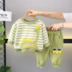 Kids Boys Children Clothing Toddler Tracksuits Clothes Long Sleeve Cartoon Dinosaur Tops Pant Set Cotton Suits 1 2 3 4 5 Years