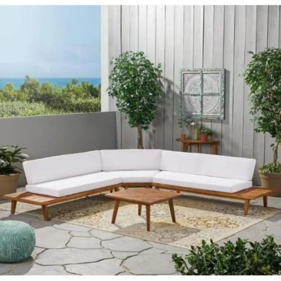 

HILLCREST V Shaped 4Piece Sofa SetWHITE