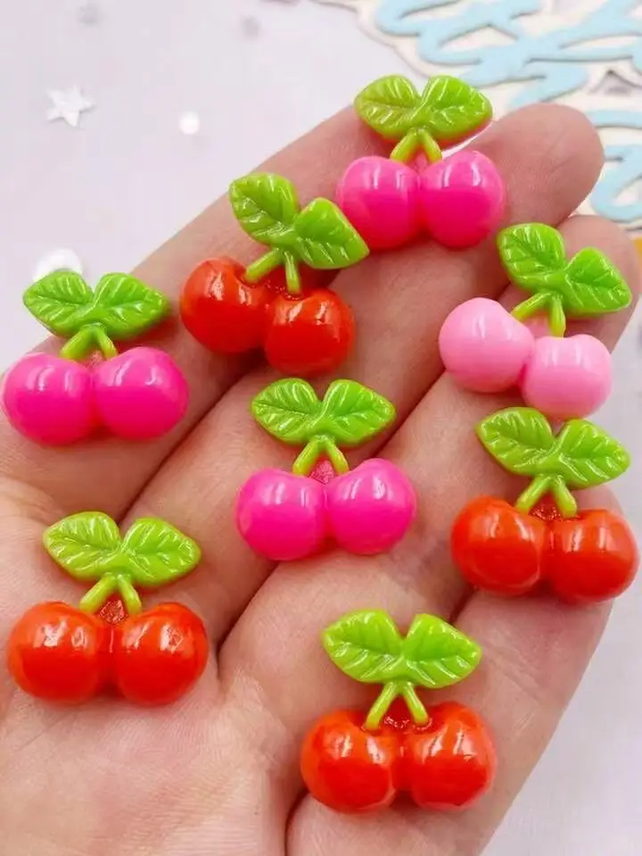

30PCS resin fruit cherry nail decoration clip home decoration crafts clip jewelry making accessories