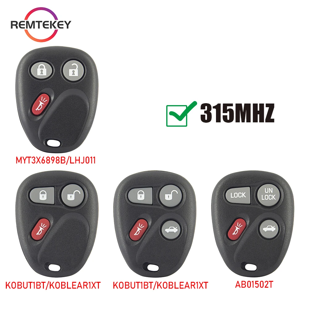 REMTEKEY Keyless Remote Control Car Key Fob 315Mhz 3/4B for GM Chevrolet GMC 1998-2002 Oldsmobile Pontiac 1996-2000