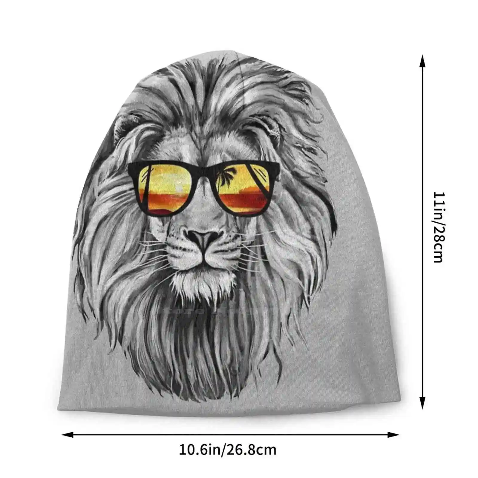 Summer Lion Knitted Hat Warm Beanie Outdoor Caps Summer Beach Cool Clingcling Wild Animals Jungle Roar Lion King King Lion